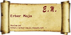 Erber Maja névjegykártya